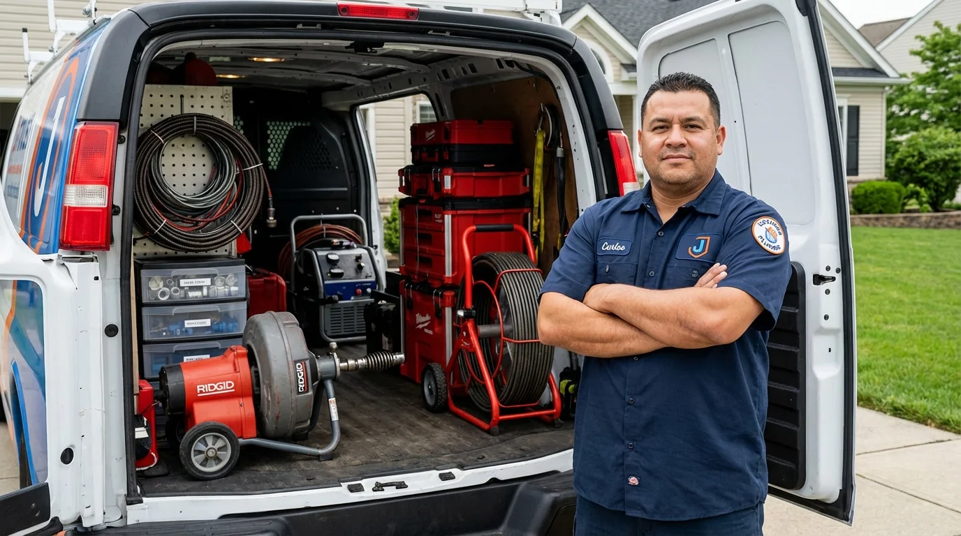 Professional drain cleaning equipment and Johns Plumbing LLC plumber in Wytheville