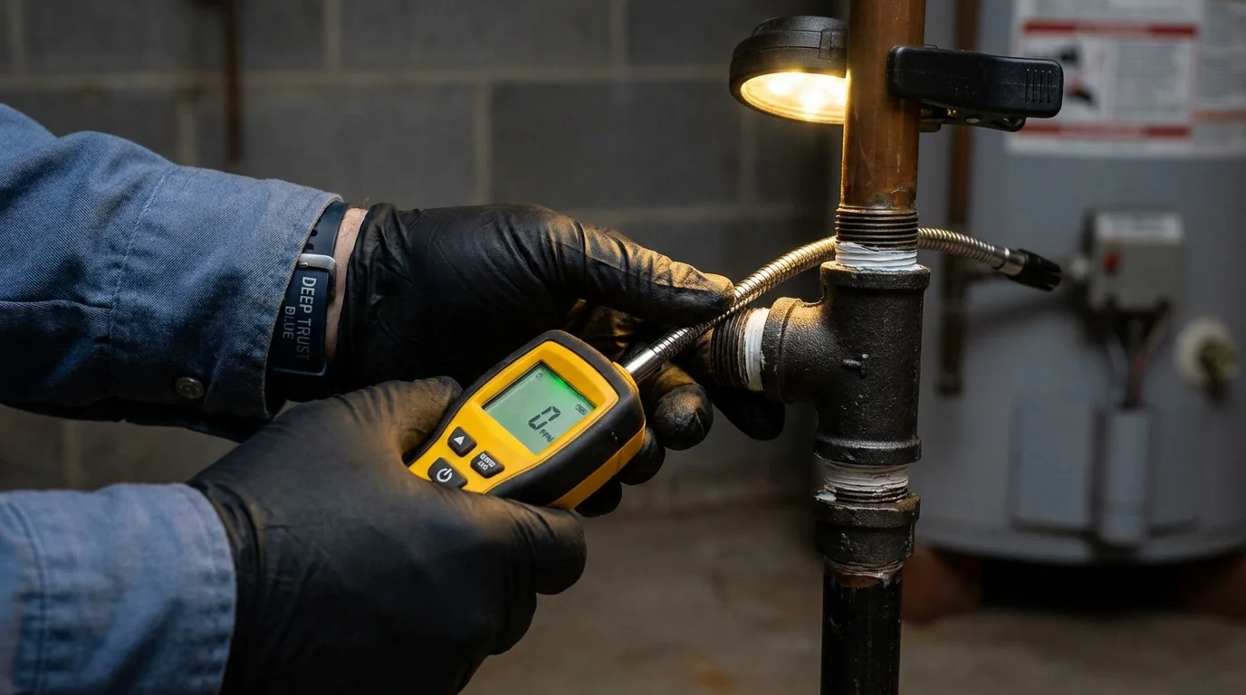 Gas leak detection with electronic sniffer by Johns Plumbing LLC in Wytheville