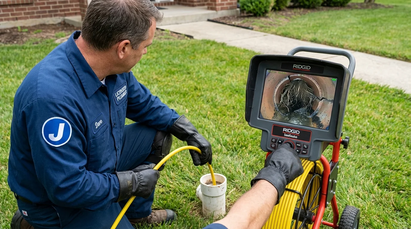 Sewer camera inspection being performed by Johns Plumbing LLC in Wytheville